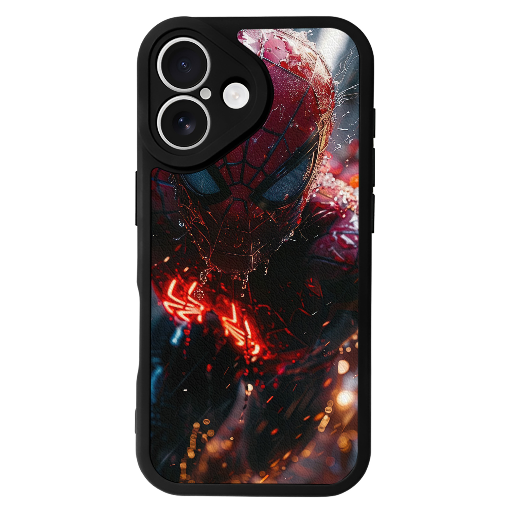 Spider Man スパイダーマン 【iPhone 16シリーズ対応】シリコンスマホケース（レザー調） 材質：シリコン